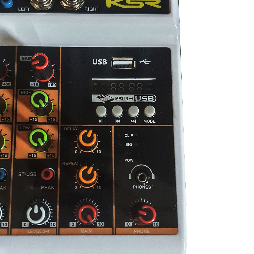 Mesa De Som 4 Canais Interface USB Bluetooth Phantom KSR KTL4 (DS)